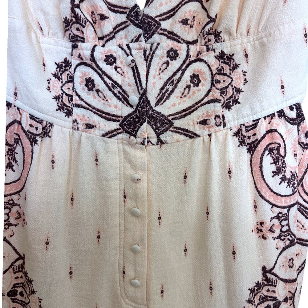 Free People, Women’s ‘Setting Sun’ Printed Jumpsuit, V-Neck, Boho, Pink X-Small - Picture 10 of 10